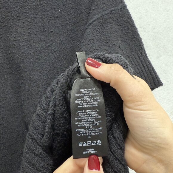 Free People Sweater Womens Small Black Short Sleeve Tunic Ribbed Hem OB1289057 - Picture 6 of 9